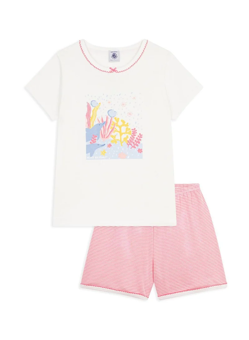 بيتي باتو Children's short cotton pyjamas with an ocean design